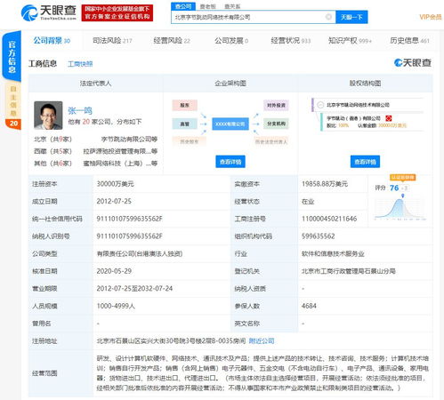 北京字節(jié)跳動(dòng)網(wǎng)絡(luò)技術(shù)經(jīng)營(yíng)范圍新增銷售家用電器 電子產(chǎn)品 貨物進(jìn)出口等